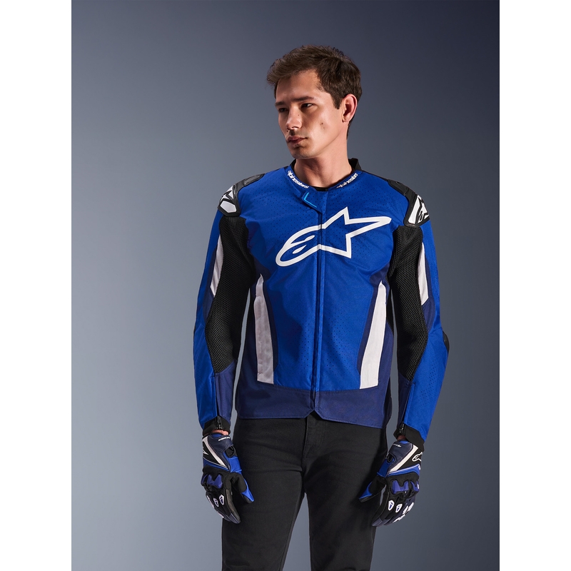 Blouson de moto Alpinestars T-GP Air bleu-blanc-noir