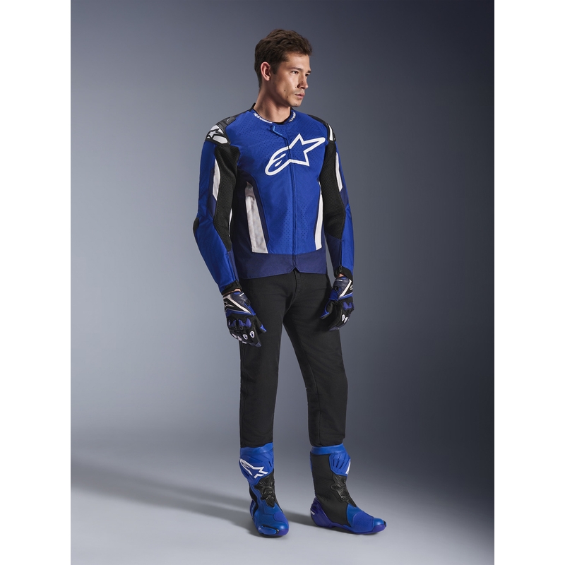 Blouson de moto Alpinestars T-GP Air bleu-blanc-noir