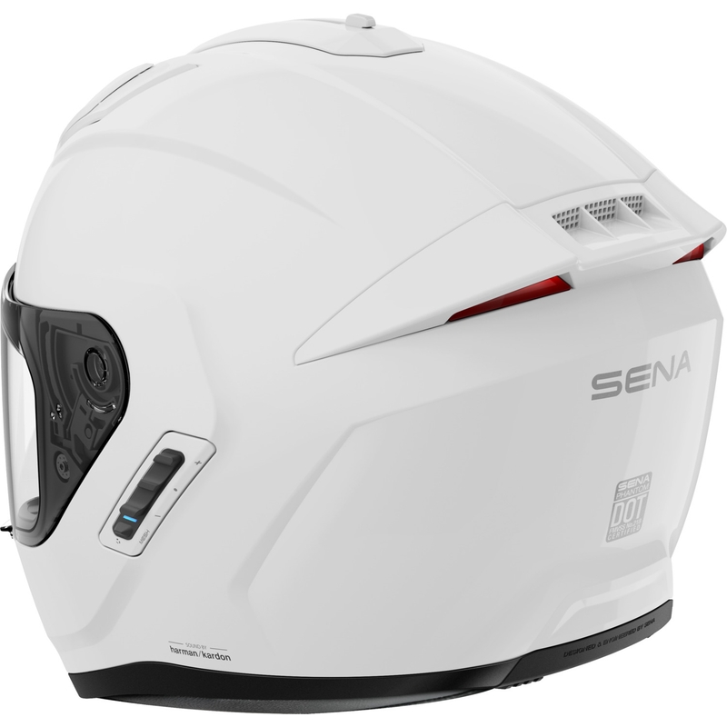 Casque intégral de moto avec système audio SENA Phantom ANC blanc brillant