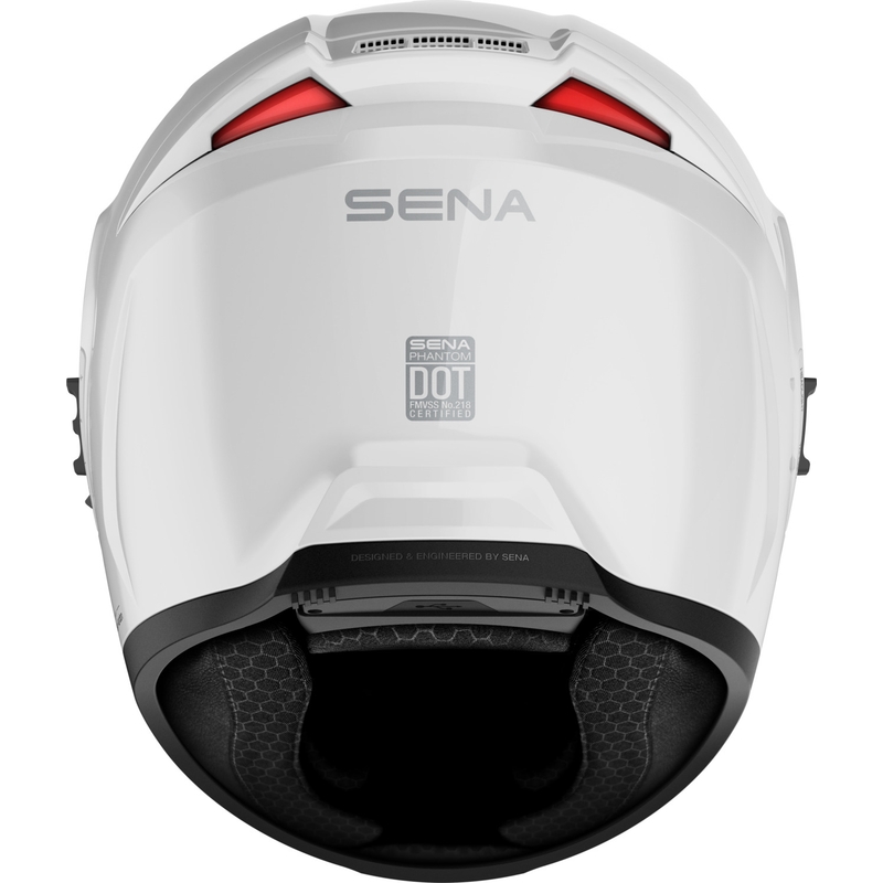 Casque intégral de moto avec système audio SENA Phantom ANC blanc brillant