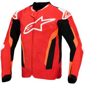 Blouson de moto Alpinestars T-GP Air rouge fluo, rouge, blanc et noir