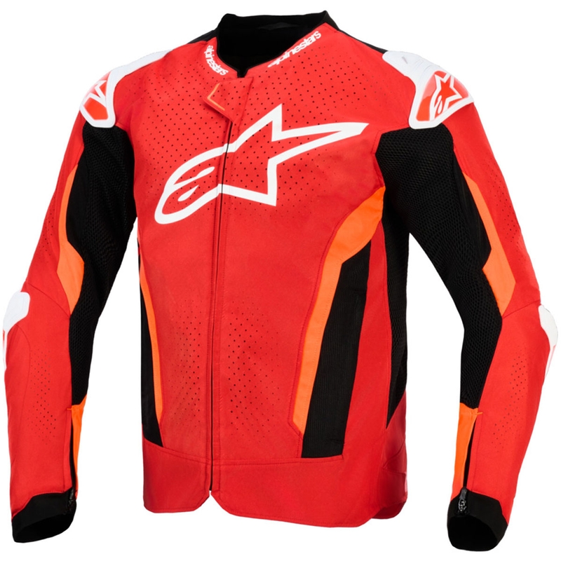 Blouson de moto Alpinestars T-GP Air rouge fluo, rouge, blanc et noir