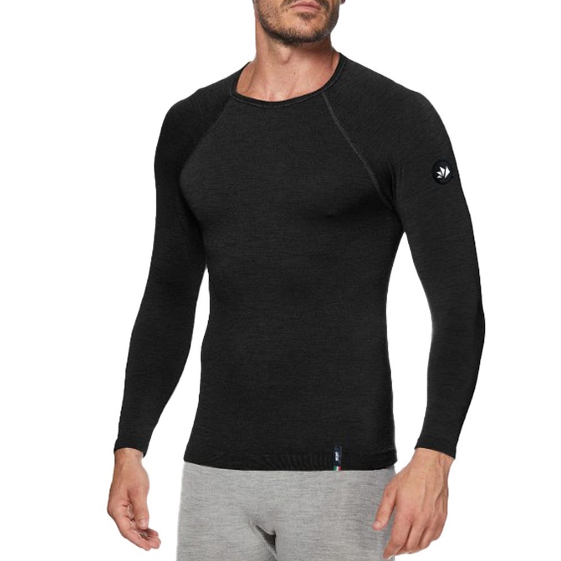 T-shirt thermique à manches longues SIXS TS2 MERINOS noir