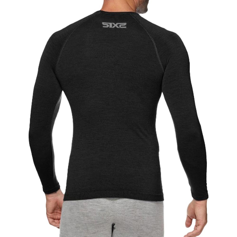 T-shirt thermique à manches longues SIXS TS2 MERINOS noir