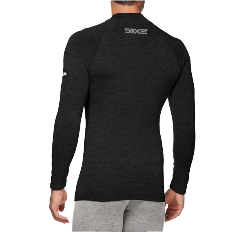 T-shirt thermique à manches longues SIXS TS3 MERINOS noir