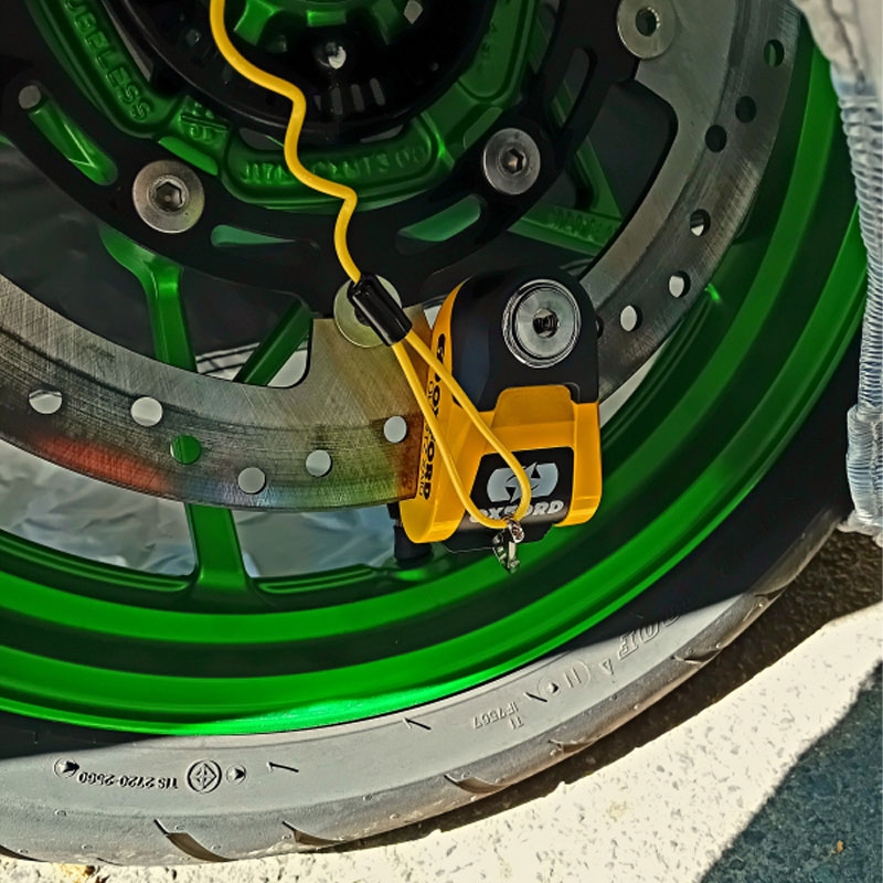 Antivol de disque Oxford Quartz Alarm XA10 jaune-noir