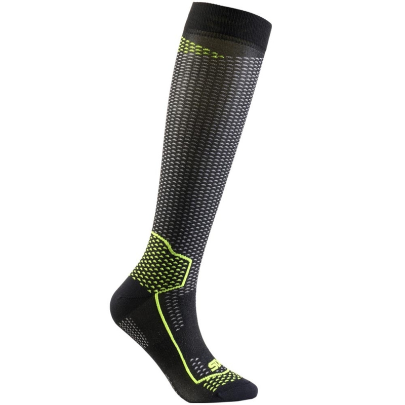 Chaussettes hautes fonctionnelles SIXS LONG V3 noir carbone jaune