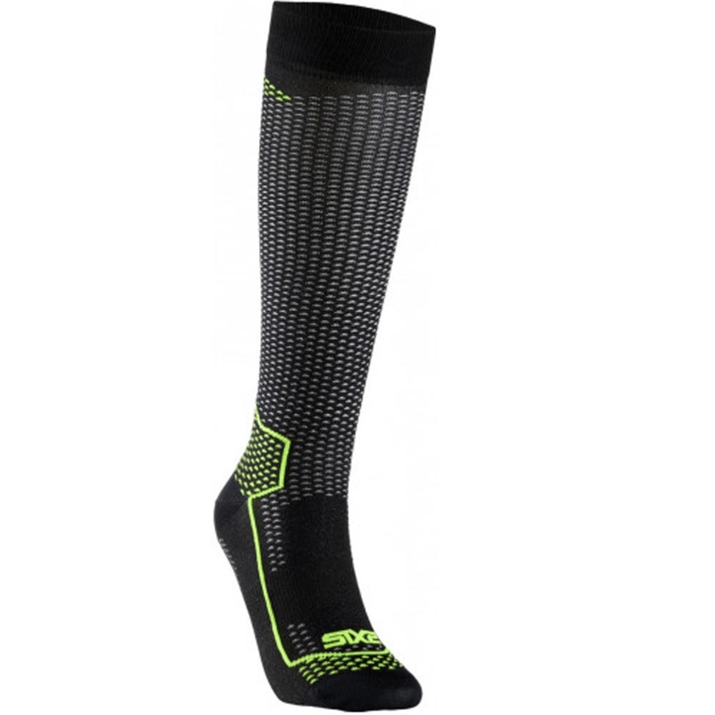 Chaussettes hautes fonctionnelles SIXS LONG V3 noir carbone jaune