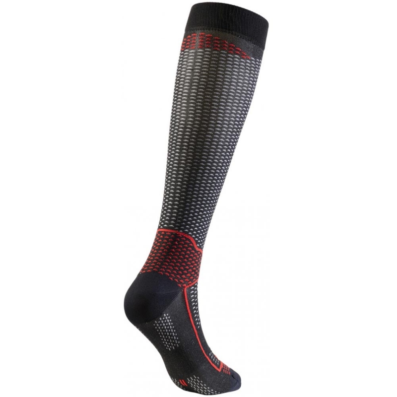 Chaussettes hautes fonctionnelles SIXS LONG V3 noir carbone rouge