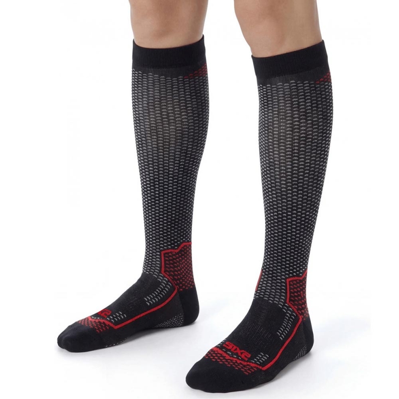 Chaussettes hautes fonctionnelles SIXS LONG V3 noir carbone rouge