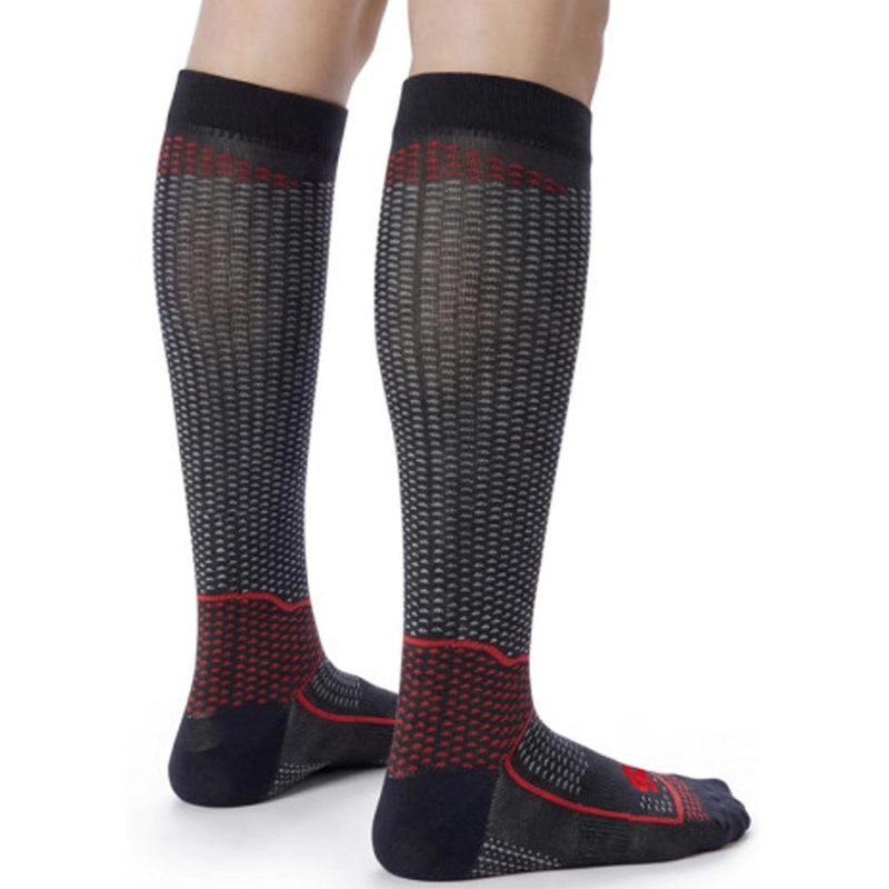 Chaussettes hautes fonctionnelles SIXS LONG V3 noir carbone rouge