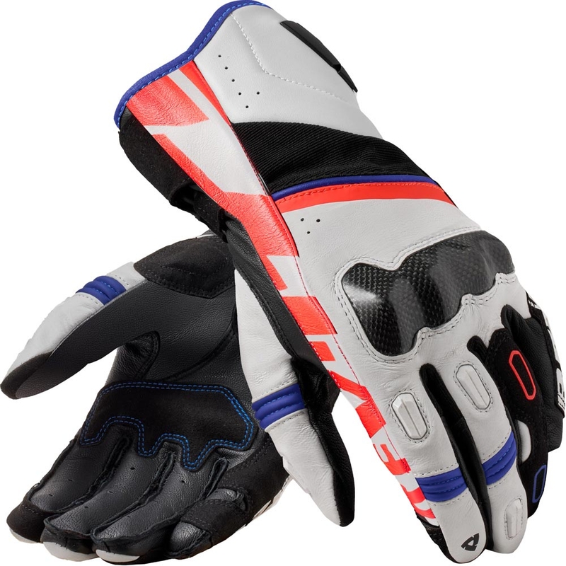 Gants de moto Revit RSR 5 blanc-bleu