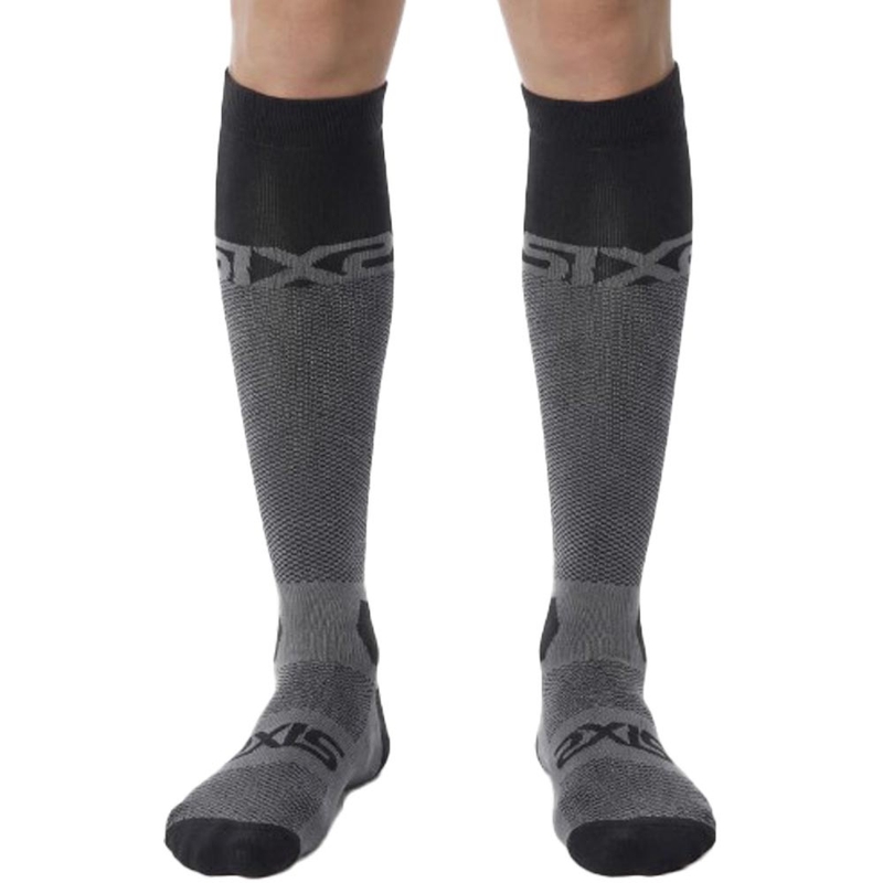 Chaussettes hautes fonctionnelles SIXS LONG RACING V2 noir-gris