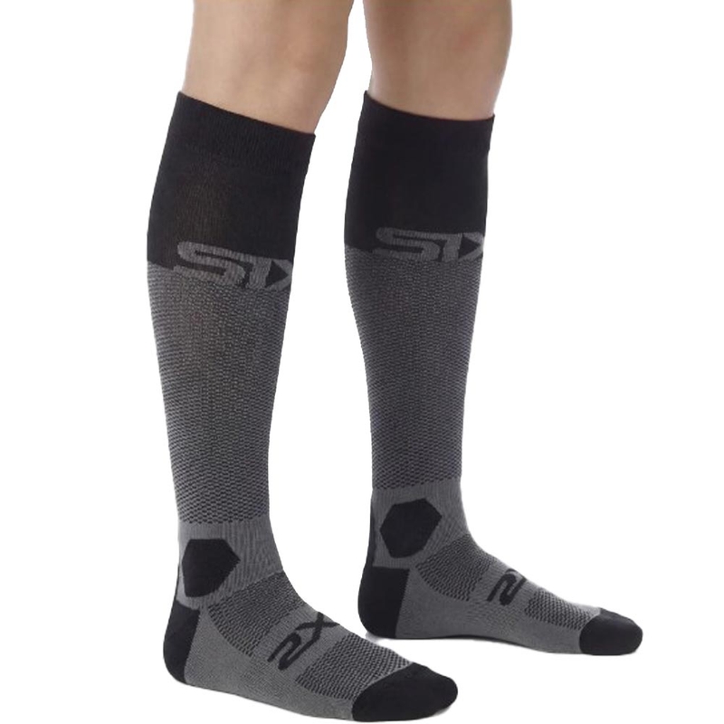 Chaussettes hautes fonctionnelles SIXS LONG RACING V2 noir-gris