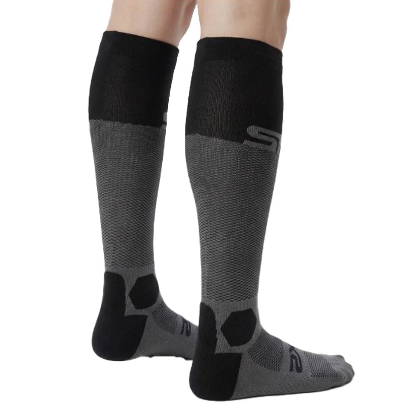 Chaussettes hautes fonctionnelles SIXS LONG RACING V2 noir-gris