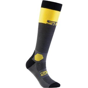 Chaussettes hautes fonctionnelles SIXS LONG RACING V2 gris foncé-jaune
