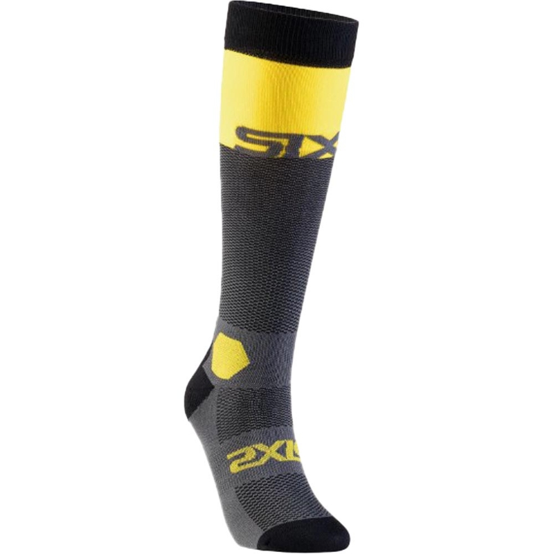 Chaussettes hautes fonctionnelles SIXS LONG RACING V2 gris foncé-jaune