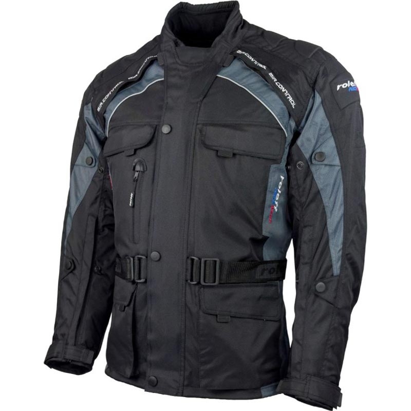 Veste de moto Roleff Liverpool noire-grise