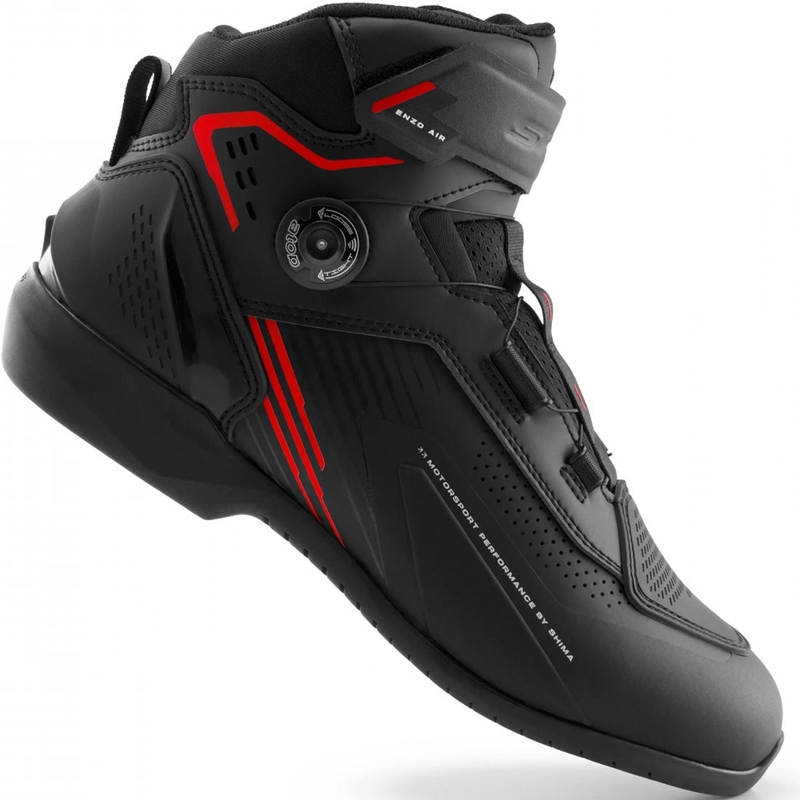 Bottes de moto Shima Enzo Air noires et rouges
