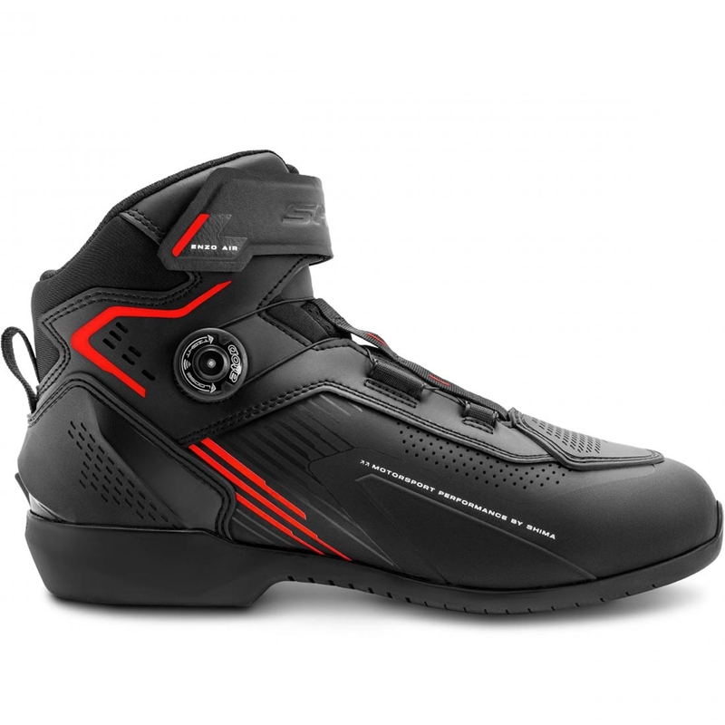 Bottes de moto Shima Enzo Air noires et rouges