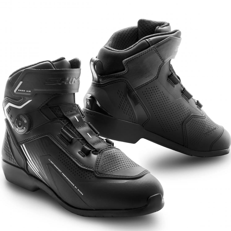 Bottes de moto Shima Enzo Air noires et blanches