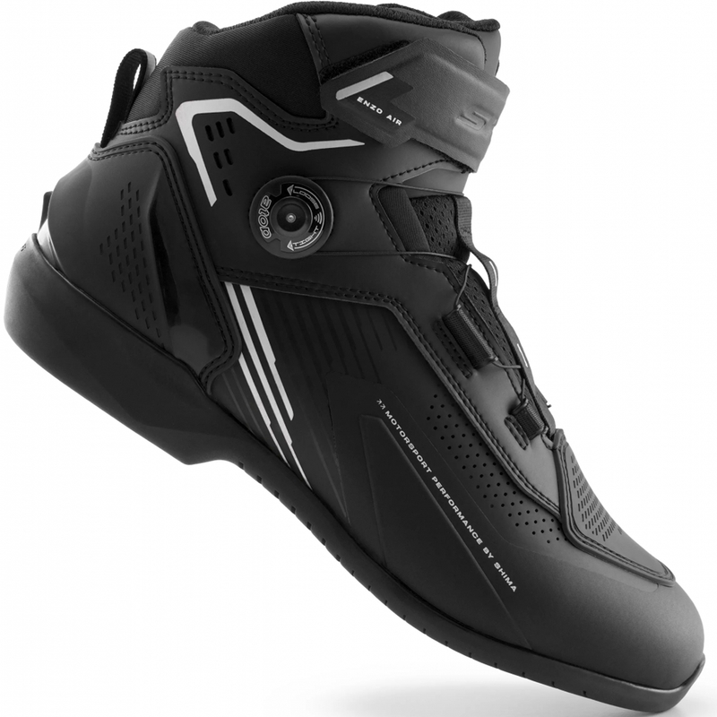 Bottes de moto Shima Enzo Air noires et blanches