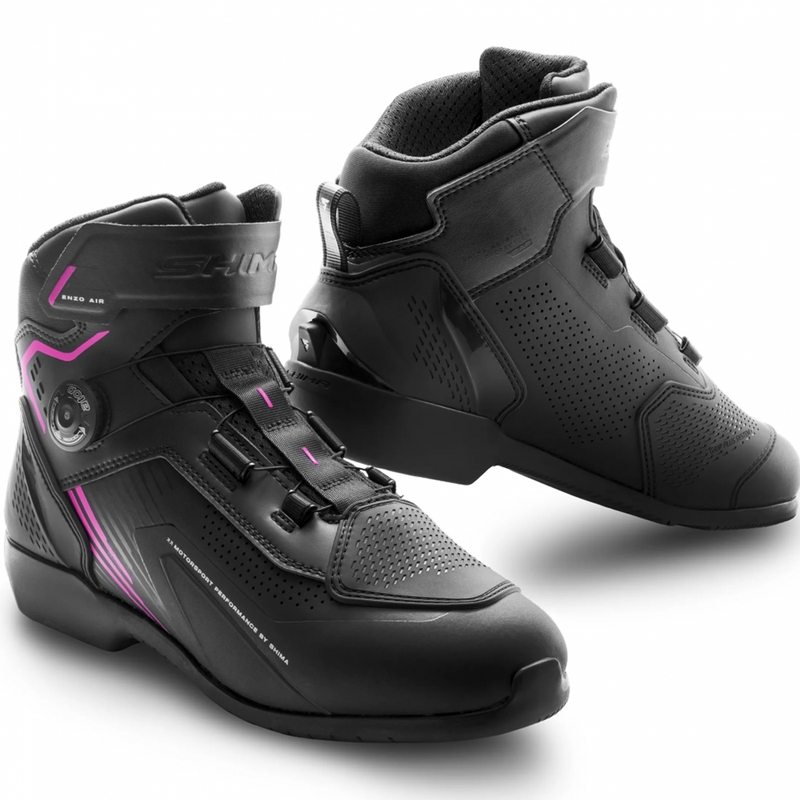 Bottes de moto pour femmes Shima Enzo Air noir et rose
