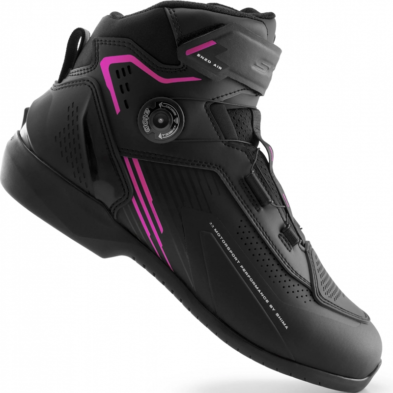 Bottes de moto pour femmes Shima Enzo Air noir et rose