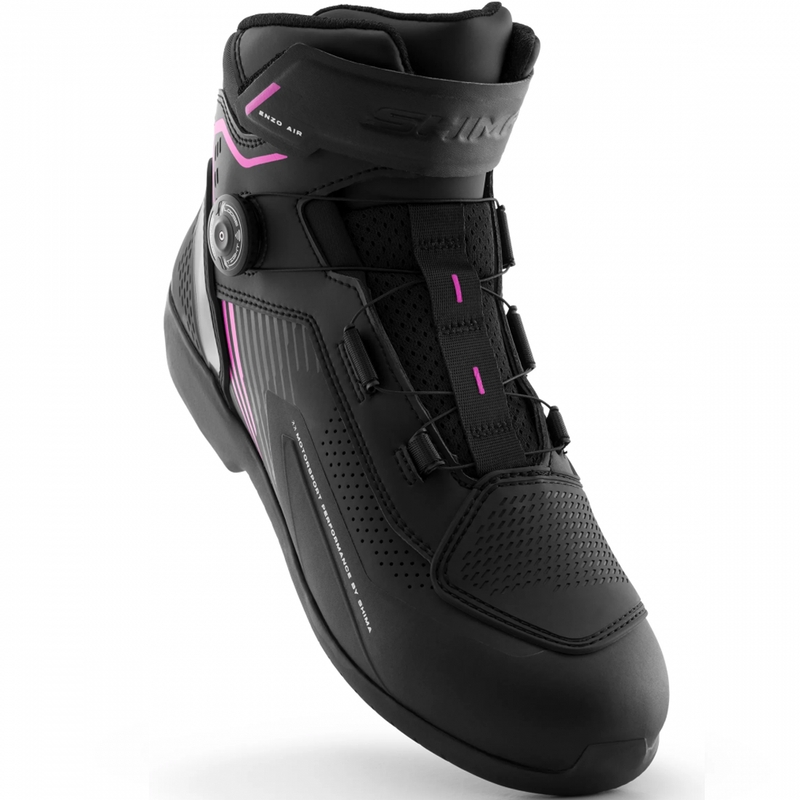 Bottes de moto pour femmes Shima Enzo Air noir et rose