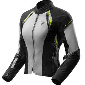 Veste de moto pour femme Rebelhorn Swift gris clair-jaune fluo