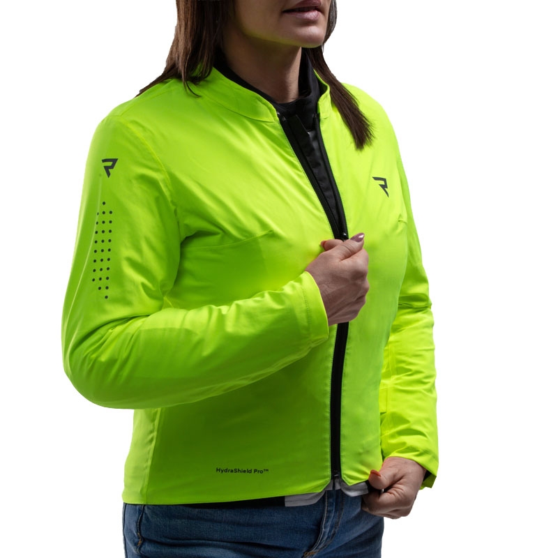 Veste de moto pour femme Rebelhorn Swift gris clair-jaune fluo