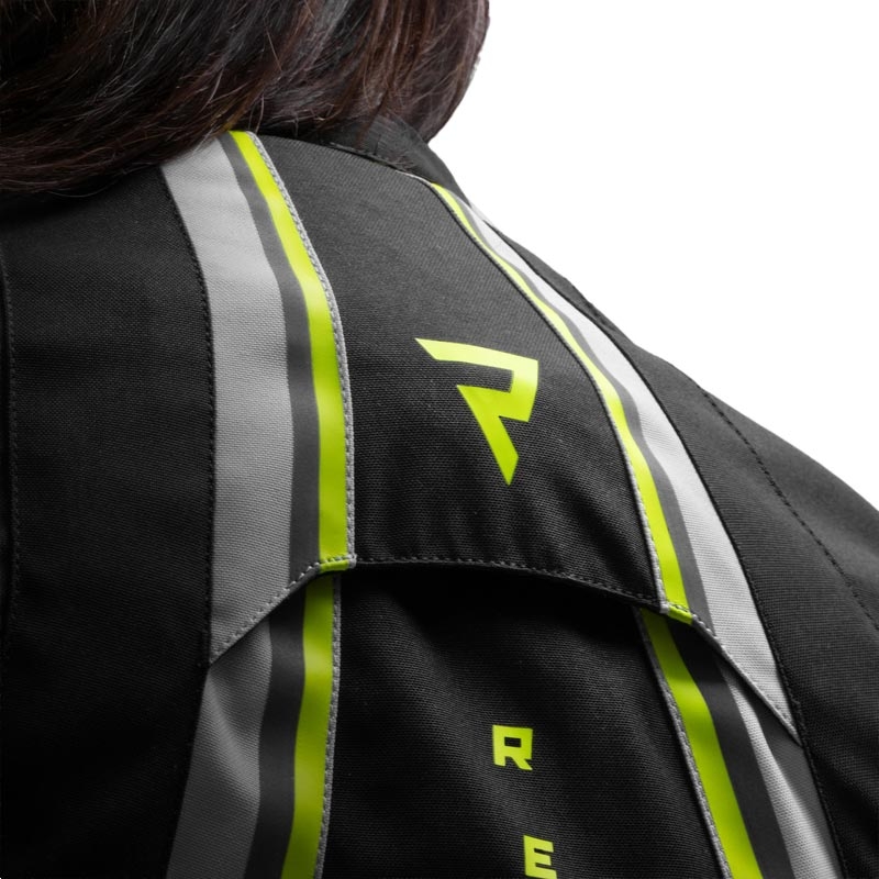 Veste de moto pour femme Rebelhorn Swift gris clair-jaune fluo