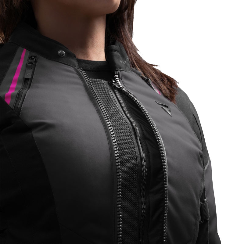 Veste de moto pour femme Rebelhorn Swift noir-gris-rose