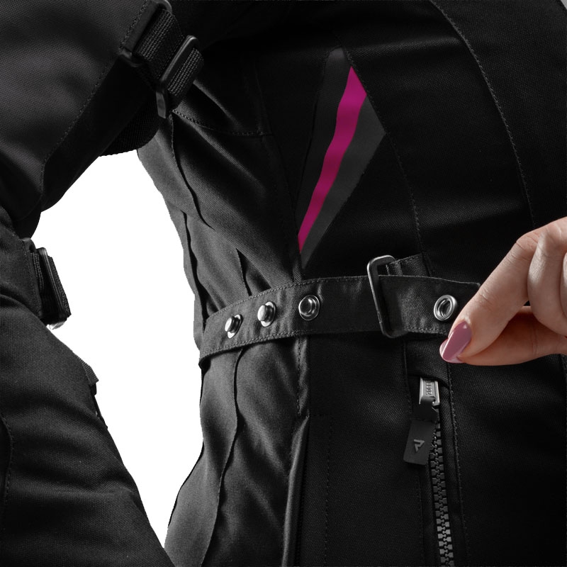 Veste de moto pour femme Rebelhorn Swift noir-gris-rose