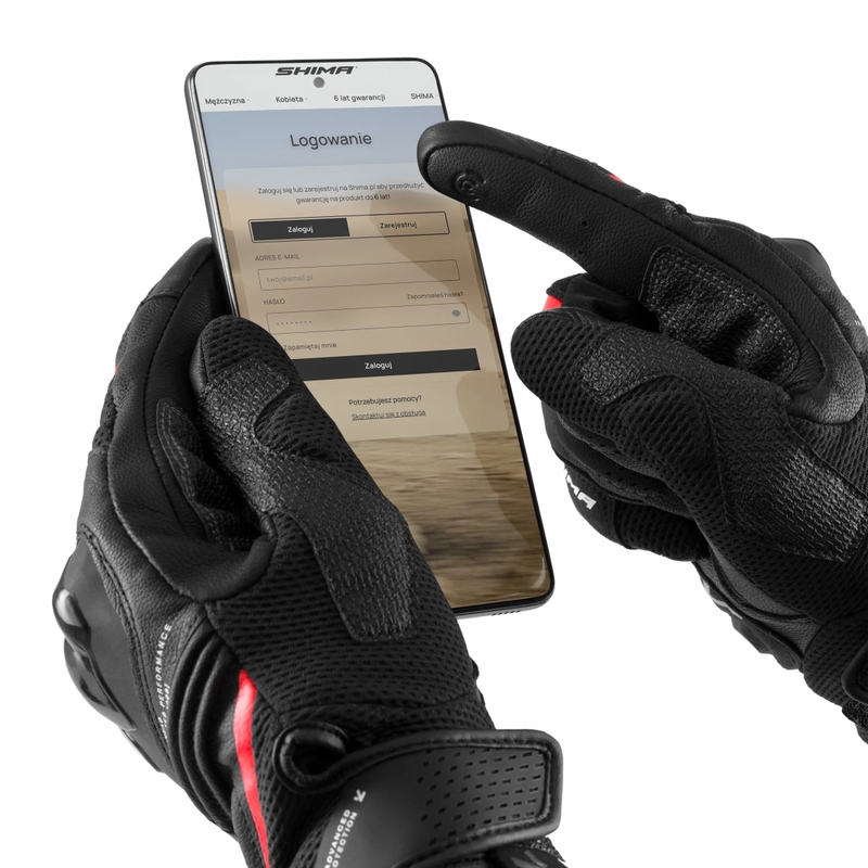 Gants de moto Shima Spark 3.0 noir et rouge