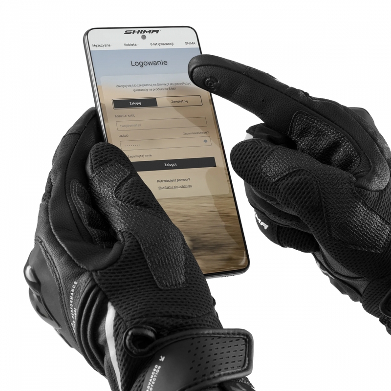 Gants de moto Shima Spark 3.0 noir et blanc