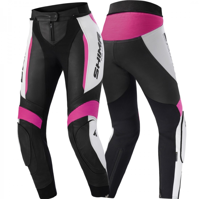 Pantalon de moto pour femme Shima Miura 2.0 noir-rose fluo