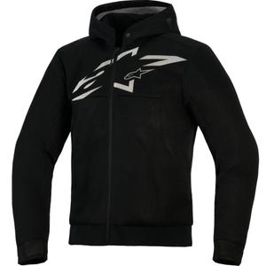 Sweat-shirt de moto Alpinestars Chrome Superairflow noir-gris foncé-blanc