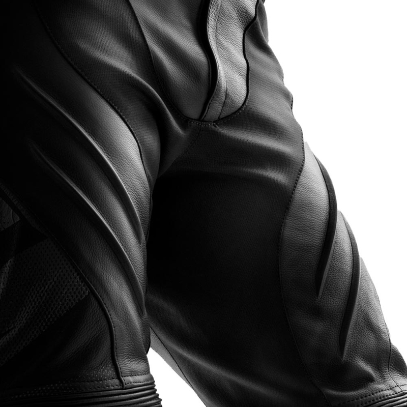 Pantalon de moto en cuir noir Rebelhorn Inferno