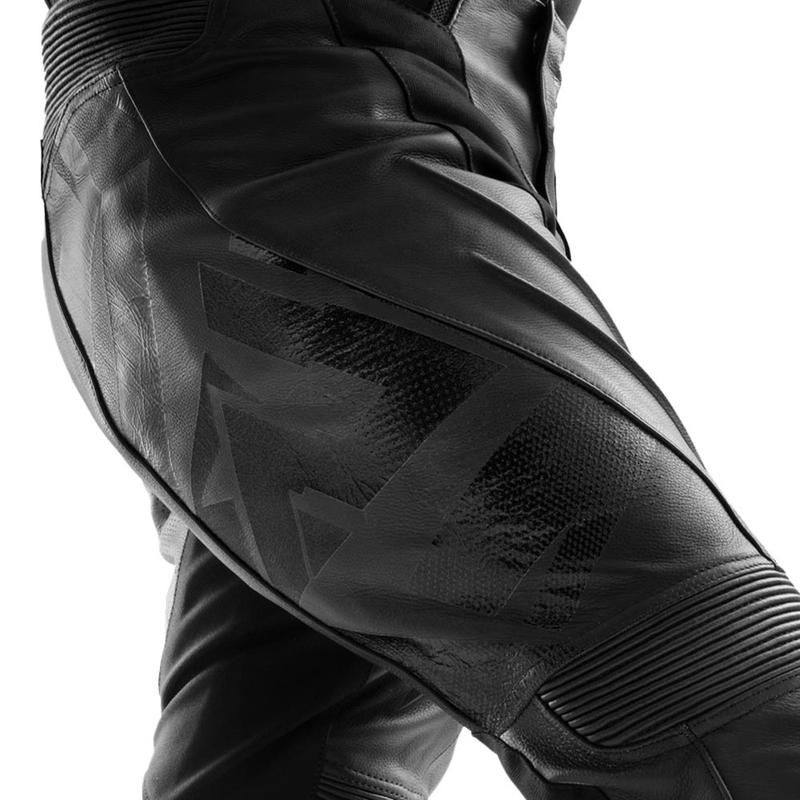 Pantalon de moto en cuir noir Rebelhorn Inferno