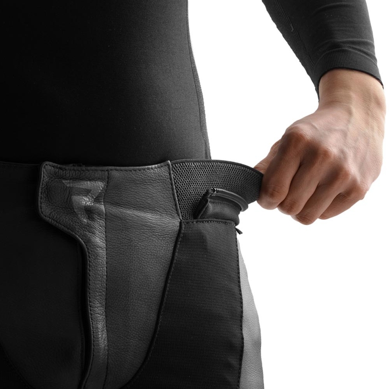 Pantalon de moto en cuir noir Rebelhorn Inferno