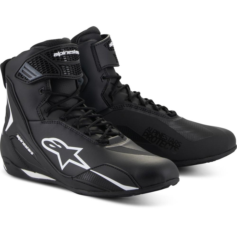 Bottes de moto Alpinestars Faster-4 noires et blanches