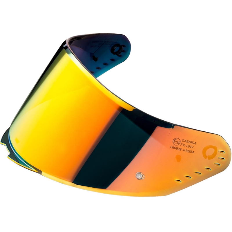 Visière pour casques Cassida AERO, pré-équipée pour Pinlock REVO miroir orange.