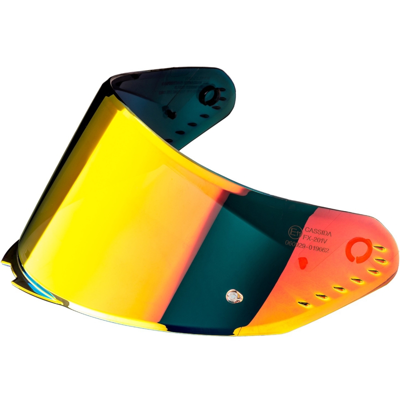 Visière pour casques Cassida AERO, pré-équipée pour Pinlock REVO miroir rouge.