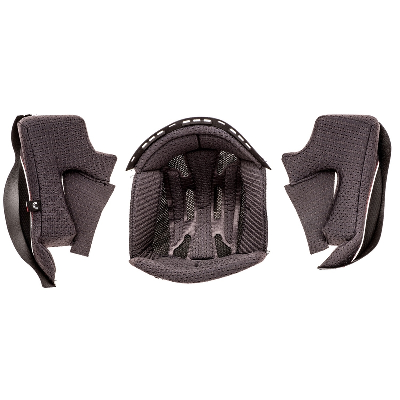 Mousses de joues et calotte pour casques de moto Cassida AERO, noires