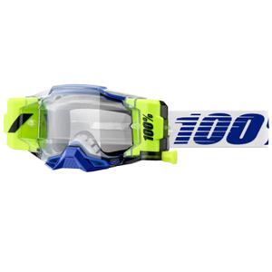 Lunettes de motocross 100% - USA Armega Forecast bleues avec plexiglas transparent