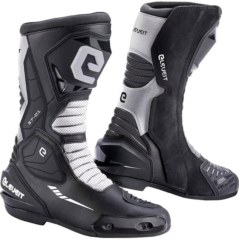 Bottes de moto Eleveit ST-01 noir et blanc
