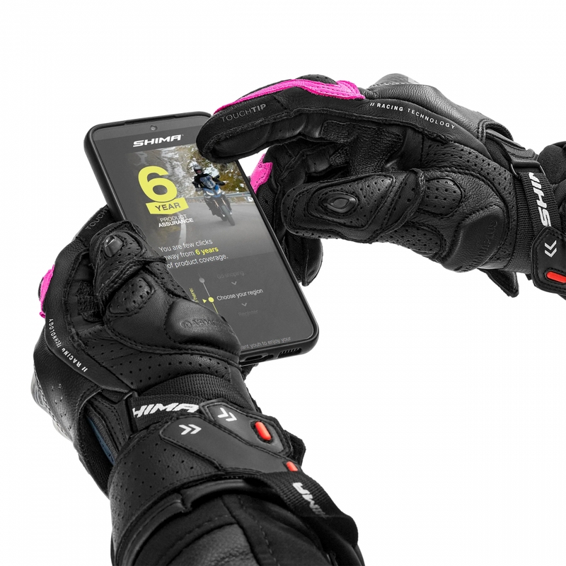 Gants de moto pour femmes Shima RS-3 roses