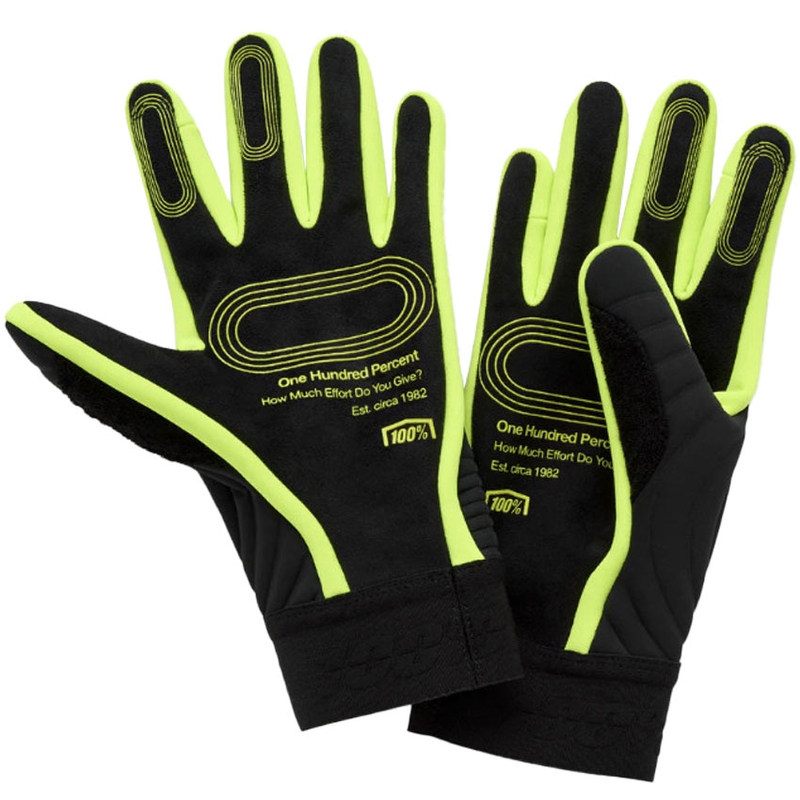Gants de motocross 100% - USA BRISKER EXTREME jaune fluo-noir