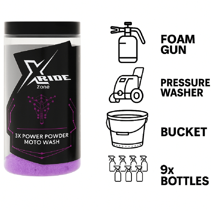 Shampoing en poudre pour motos XzoneRide® Power Powder-Moto Wash 60 g